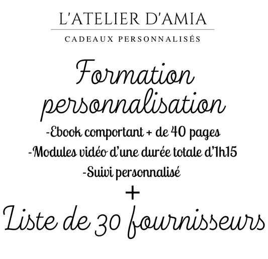 Formation personnalisation + Fournisseurs